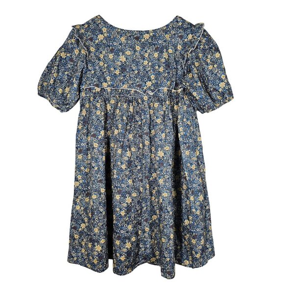 ASOS QED London Cotton Poplin Puff Sleeve Prarie Dress Blue Floral Women 8 NWT - Picture 5 of 14